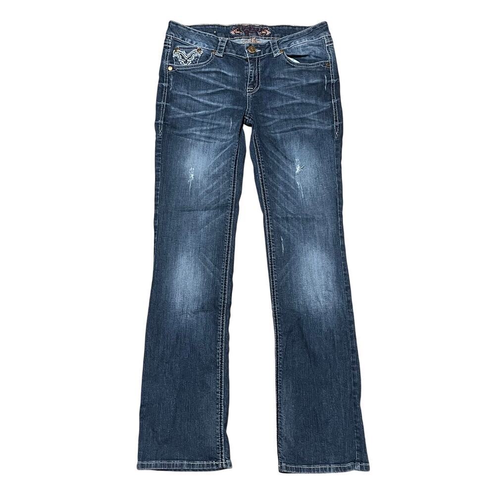 Philanthropic Denim Bootcut Bling Pocket Jeans 11 32x32 Rhinestone Y2K Western